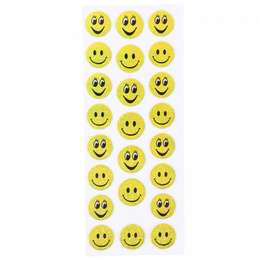 Set Sticker 3D pentru copii, Emoji, Funny Face, 24 piese, CB379, 1.7 cm, Galben