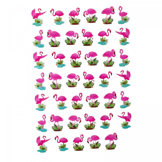Set Sticker 3D pentru copii, Flamingo, 42 piese, ALP230, 3 cm, Multicolor