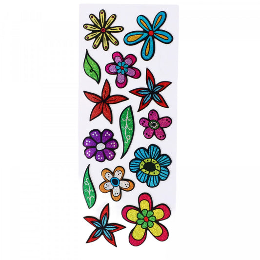 Set Sticker 3D pentru copii, Flori, 14 piese, CB441, 2 - 4 cm, Multicolor