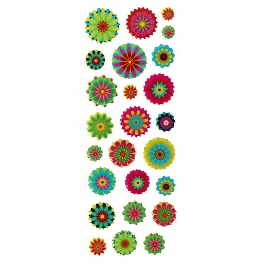Set Sticker 3D pentru copii, Flori, 25 piese, LVA015, 1 - 2 cm, Multicolor