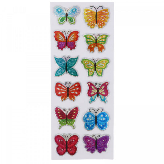 Set Sticker 3D pentru copii, Fluturi, 12 piese, CB457, 2 cm, Multicolor