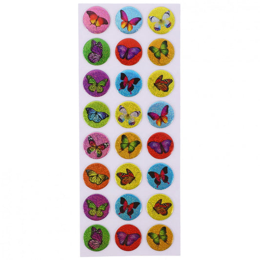Set Sticker 3D pentru copii, Fluturi, 24 piese, CB416, 1.7 cm, Multicolor