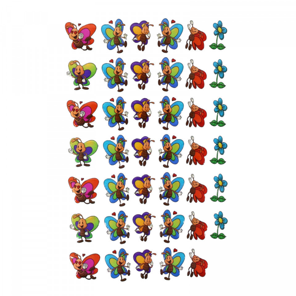 Set Sticker 3D pentru copii, Fluturi, 41 piese, ALP227, 2.5 cm, Multicolor