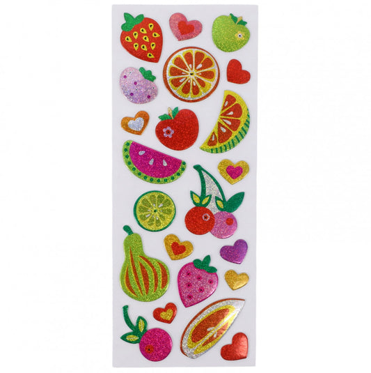 Set Sticker 3D pentru copii, Fructe, 22 piese, CB389, 1 - 3.5 cm, Multicolor
