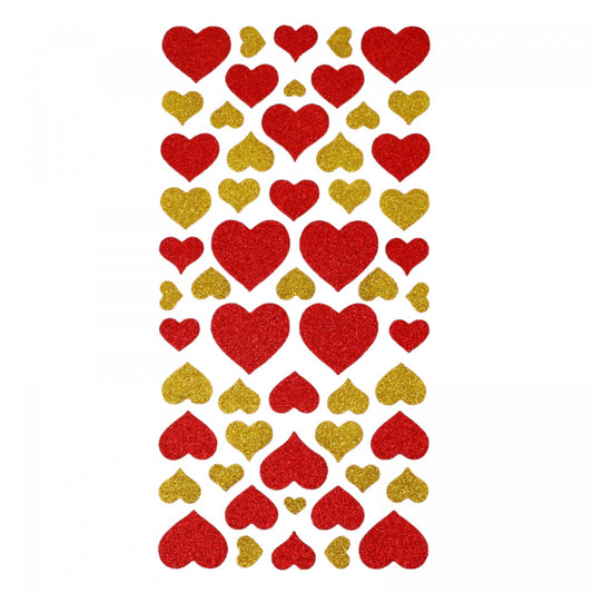 Set Sticker 3D pentru copii, Inimi, 57 piese, NO5471, 1 - 3 cm, Multicolor