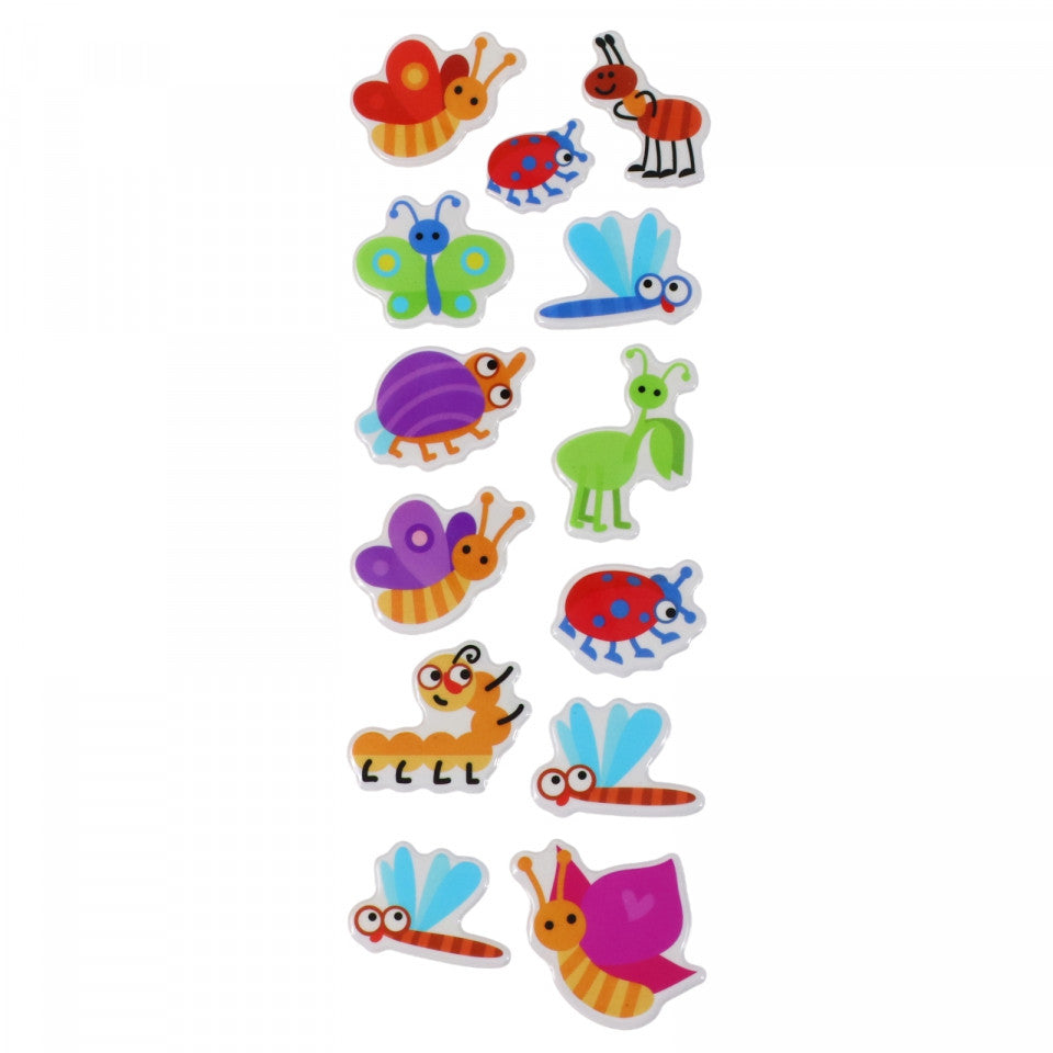 Set Sticker 3D pentru copii, Insecte, 13 piese, LVA011, 1 - 2.5 cm, Multicolor