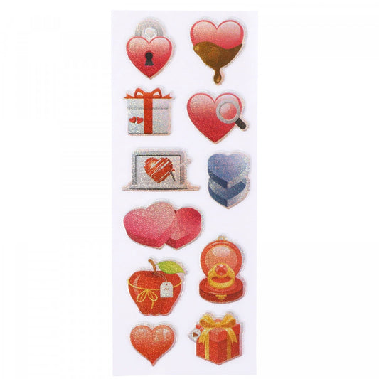 Set Sticker 3D pentru copii, Iubire, 11 piese, 2 - 3 cm, Multicolor