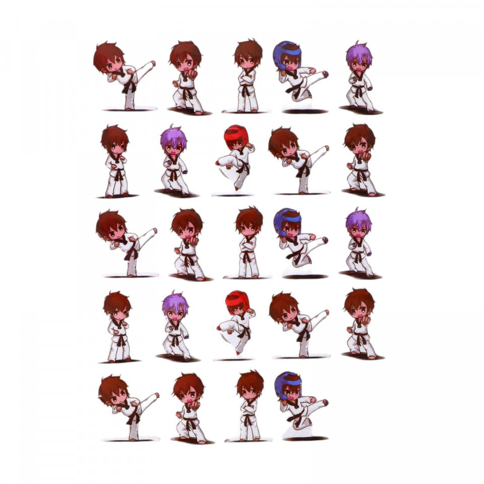 Set Sticker 3D pentru copii, Karate, 24 piese, ALP217, 4 cm, Multicolor