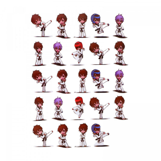 Set Sticker 3D pentru copii, Karate, 24 piese, ALP217, 4 cm, Multicolor