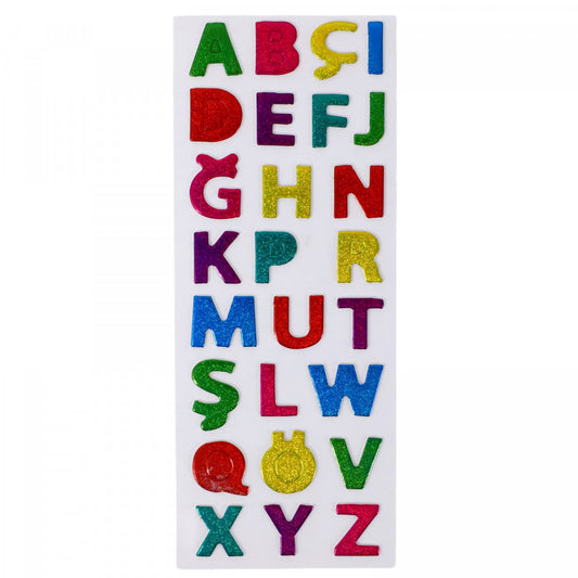 Set Sticker 3D pentru copii, Litere, 32 piese, CB399, 1.5 cm, Multicolor
