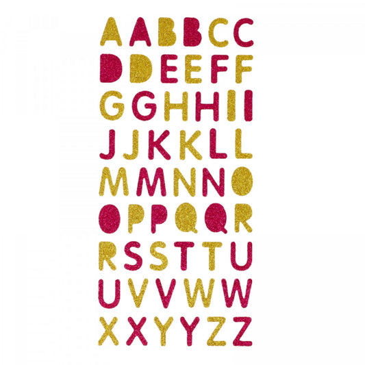 Set Sticker 3D pentru copii, Litere, 54 piese, NO5483, 2.5 cm, Multicolor