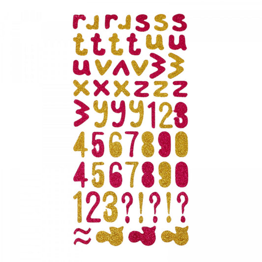 Set Sticker 3D pentru copii, Litere, 59 piese, NO5473, 2 3 cm, Multicolor