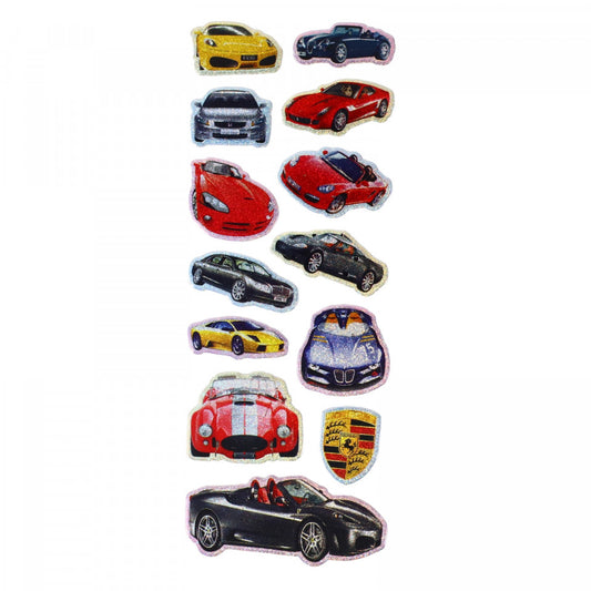Set Sticker 3D pentru copii, Masini, 13 piese, CB273, 3 - 6 cm, Multicolor