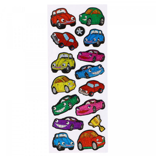Set Sticker 3D pentru copii, Masini, 16 piese, CB269, 2 - 3 cm, Multicolor