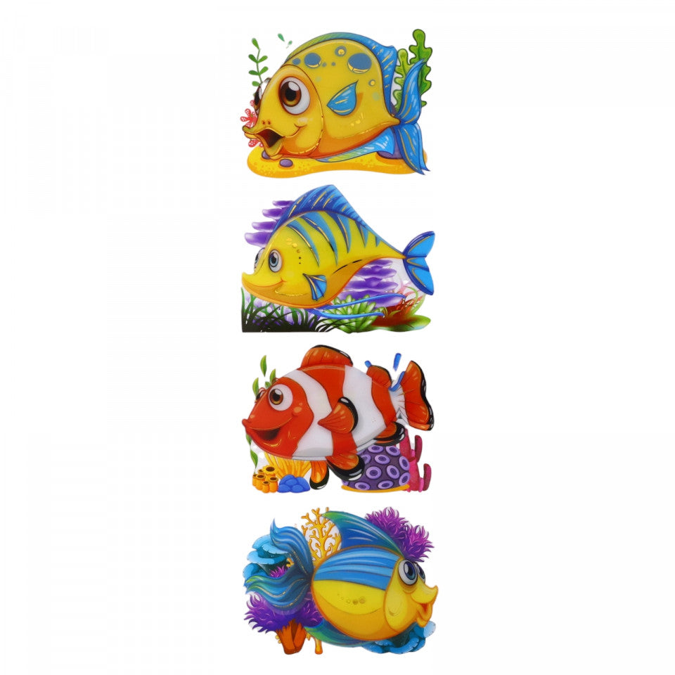 Set Sticker 3D pentru copii, Nemo, 4 piese, DFF-214, 11 cm, Multicolor