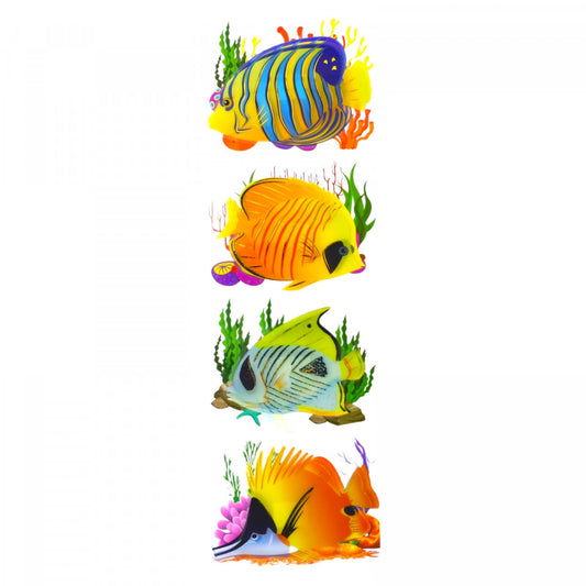 Set Sticker 3D pentru copii, Pesti, 4 piese, DFF-213, 11 cm, Multicolor