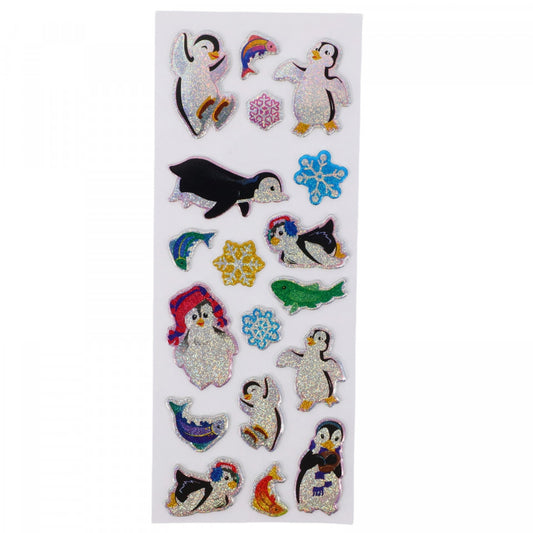 Set Sticker 3D pentru copii, Pesti si pinguini, 18 piese, CB437, 1 - 3 cm, Multicolor