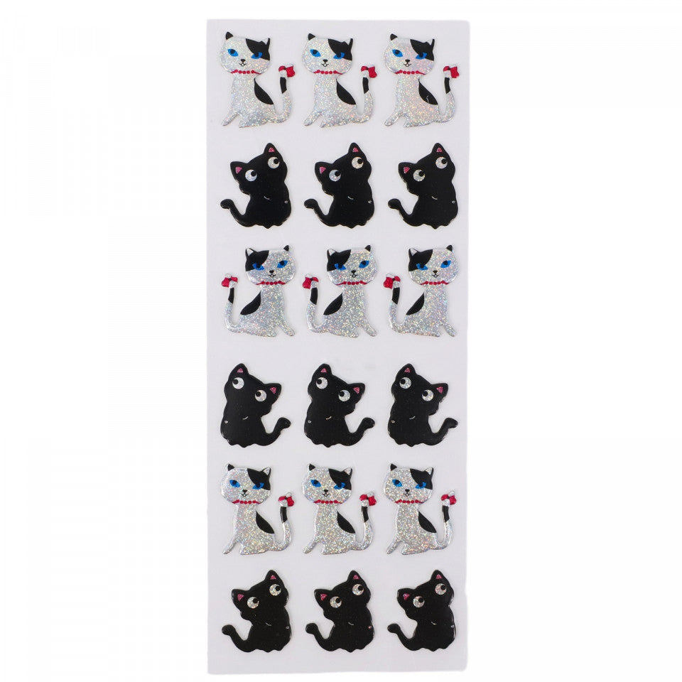 Set Sticker 3D pentru copii, Pisici, 18 piese, CB396, 2 cm, Multicolor