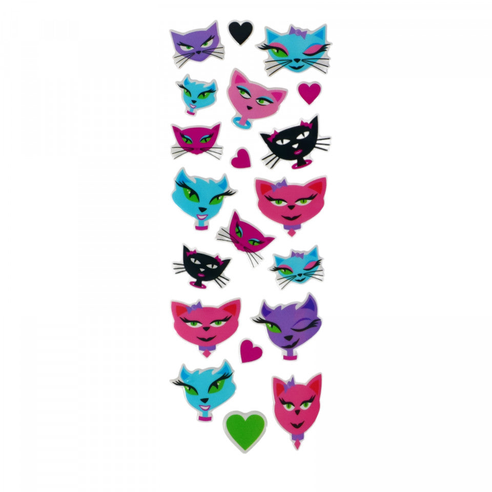 Set Sticker 3D pentru copii, Pisicute, 20 piese, LVA009, 1 - 3 cm, Multicolor