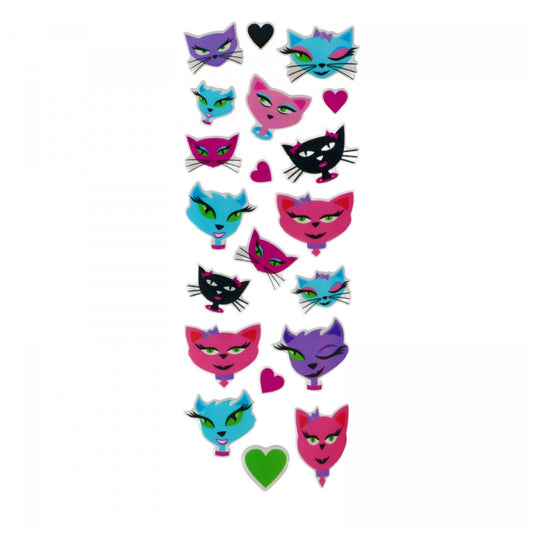 Set Sticker 3D pentru copii, Pisicute, 20 piese, LVA009, 1 - 3 cm, Multicolor