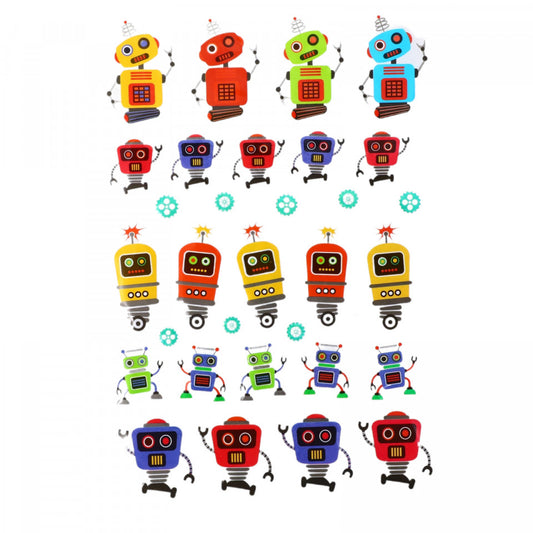 Set Sticker 3D pentru copii, Roboti, 31 piese, ALP008, 1 - 5 cm, Multicolor