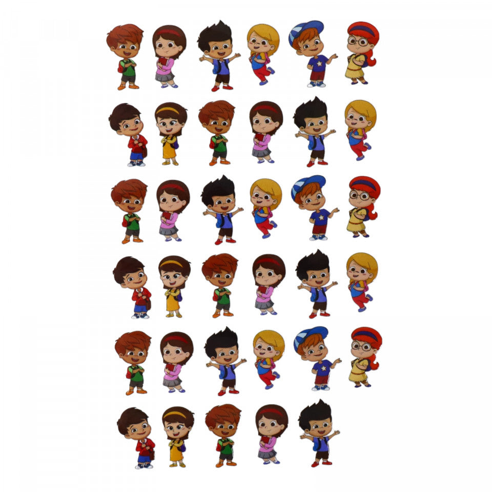 Set Sticker 3D pentru copii, Scoala, 36 piese, ALP222, 3.5 cm, Multicolor
