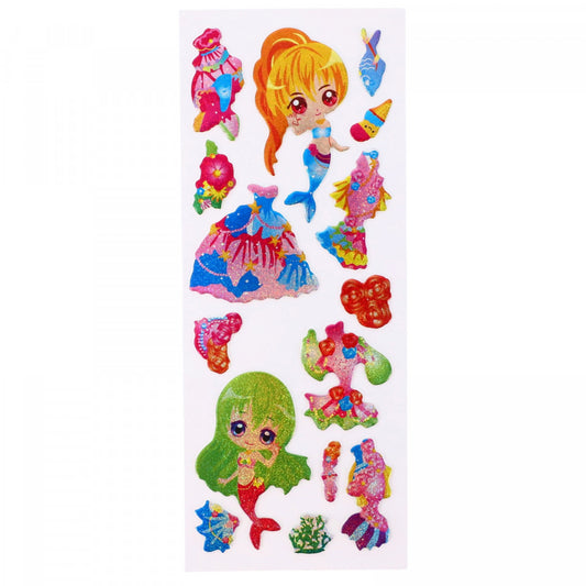 Set Sticker 3D pentru copii, Sirena, 15 piese, CB388, 1.4 - 5.7 cm, Multicolor