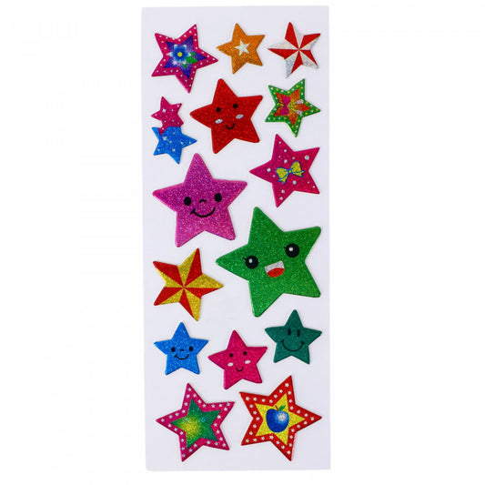 Set Sticker 3D pentru copii, Stelute, 15 piese, CB078, 1.7 - 4 cm, Multicolor