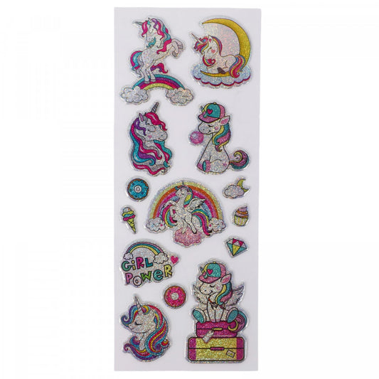 Set Sticker 3D pentru copii, Unicorni, 14 piese, CB450, 1 - 4.8 cm, Multicolor