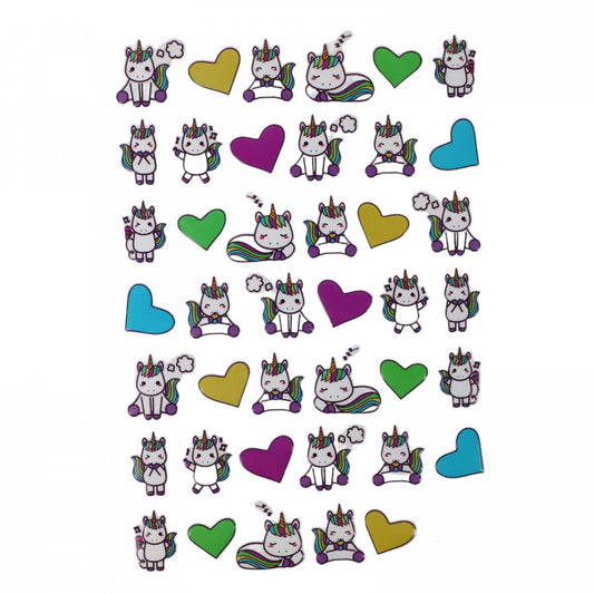 Set Sticker 3D pentru copii, Unicorni, 41 piese, ALP221, 2 - 3 cm, Multicolor