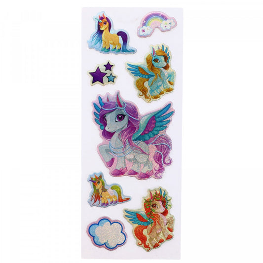 Set Sticker 3D pentru copii, Unicorni, 8 piese, CB465, 2 - 6.8 cm, Multicolor