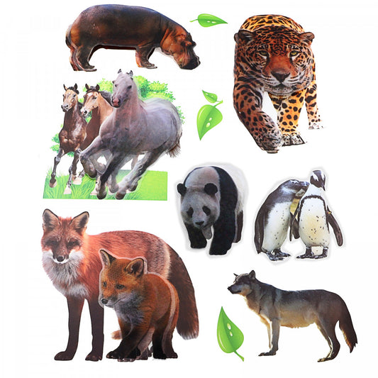Set Sticker 8D pentru copii, Animale, decor camera, ST-HK803, Multicolor