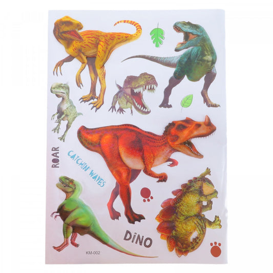 Set Sticker 8D pentru copii, Dinozauri, decor camera, KM-002, 37 x 52 cm, Multicolor
