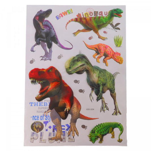 Set Sticker 8D pentru copii, Dinozauri, decor camera, KM-004, 37 x 52 cm, Multicolor