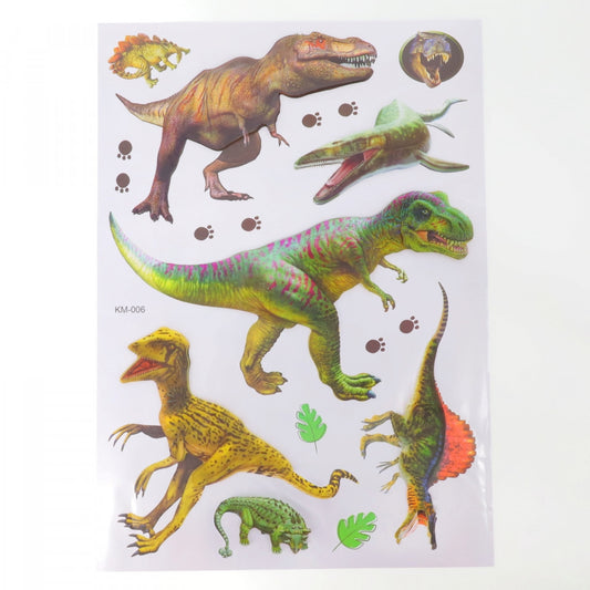 Set Sticker 8D pentru copii, Dinozauri, decor camera, KM-006, 37 x 52 cm, Multicolor
