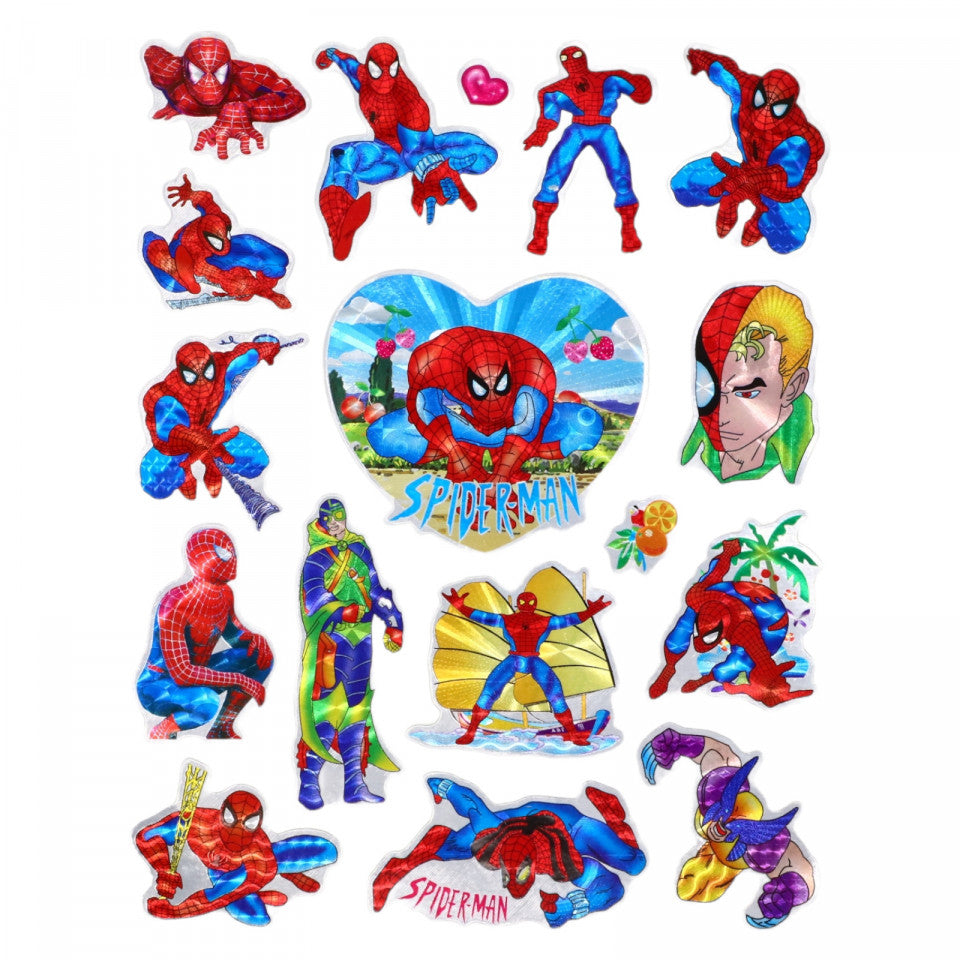 Set Sticker pentru copii, Spider Man, decor camera, J-018, 20 x 26 cm, Multicolor