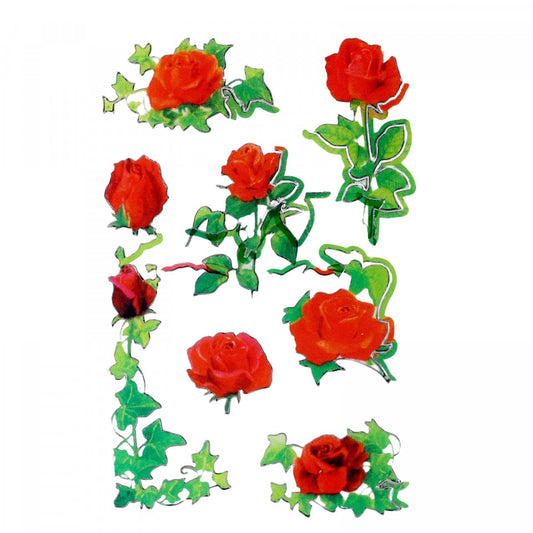 Set Sticker pentru copii, Trandafiri, 8 piese, Q31, 2 - 4 cm, Multicolor