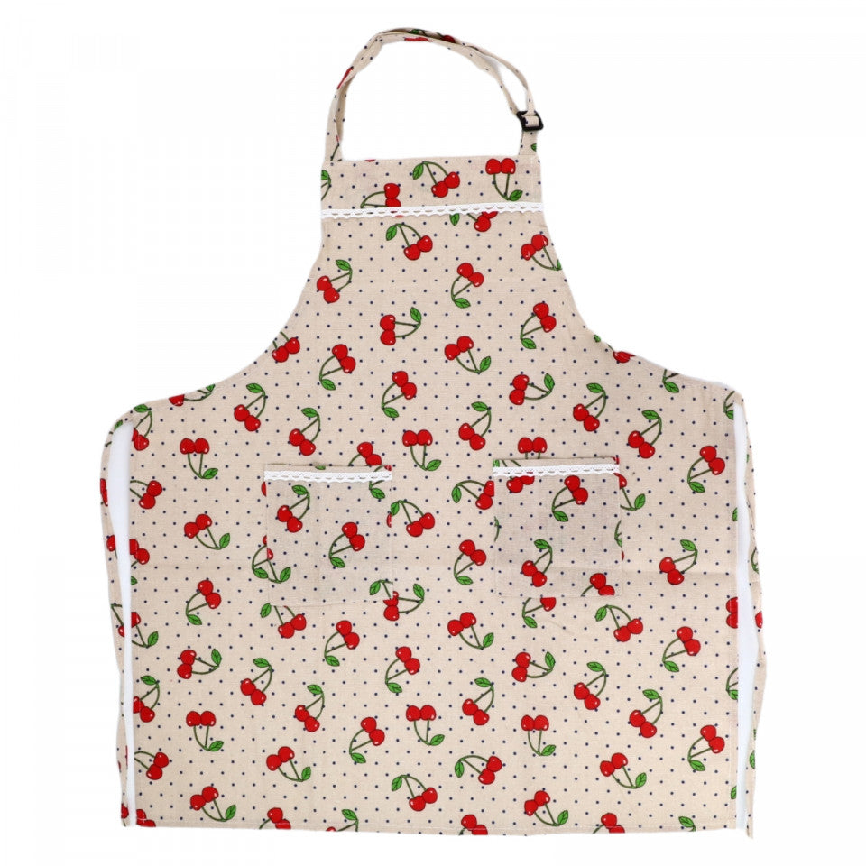 Sort de bucatarie, 90% Bumbac, Cirese, NO7007, 71 x 77 cm, Bej