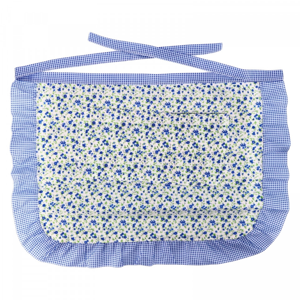 Sort de bucatarie scurt, imprimeu floral, NO4034, 47 x 65 cm, Albastru