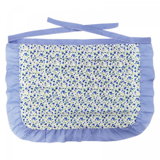 Sort de bucatarie scurt, imprimeu floral, NO4034, 47 x 65 cm, Albastru