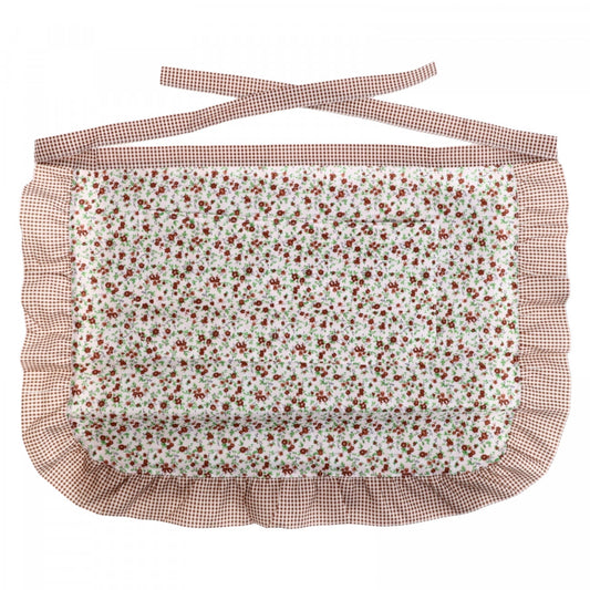Sort de bucatarie scurt, imprimeu floral, NO4035, 47 x 65 cm, Maro