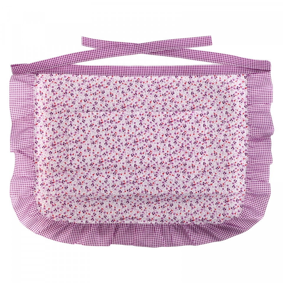 Sort de bucatarie scurt, imprimeu floral, NO4036, 47 x 65 cm, Mov