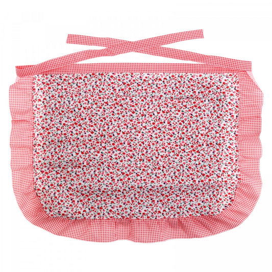 Sort de bucatarie scurt, imprimeu floral, NO4038, 47 x 65 cm, Rosu