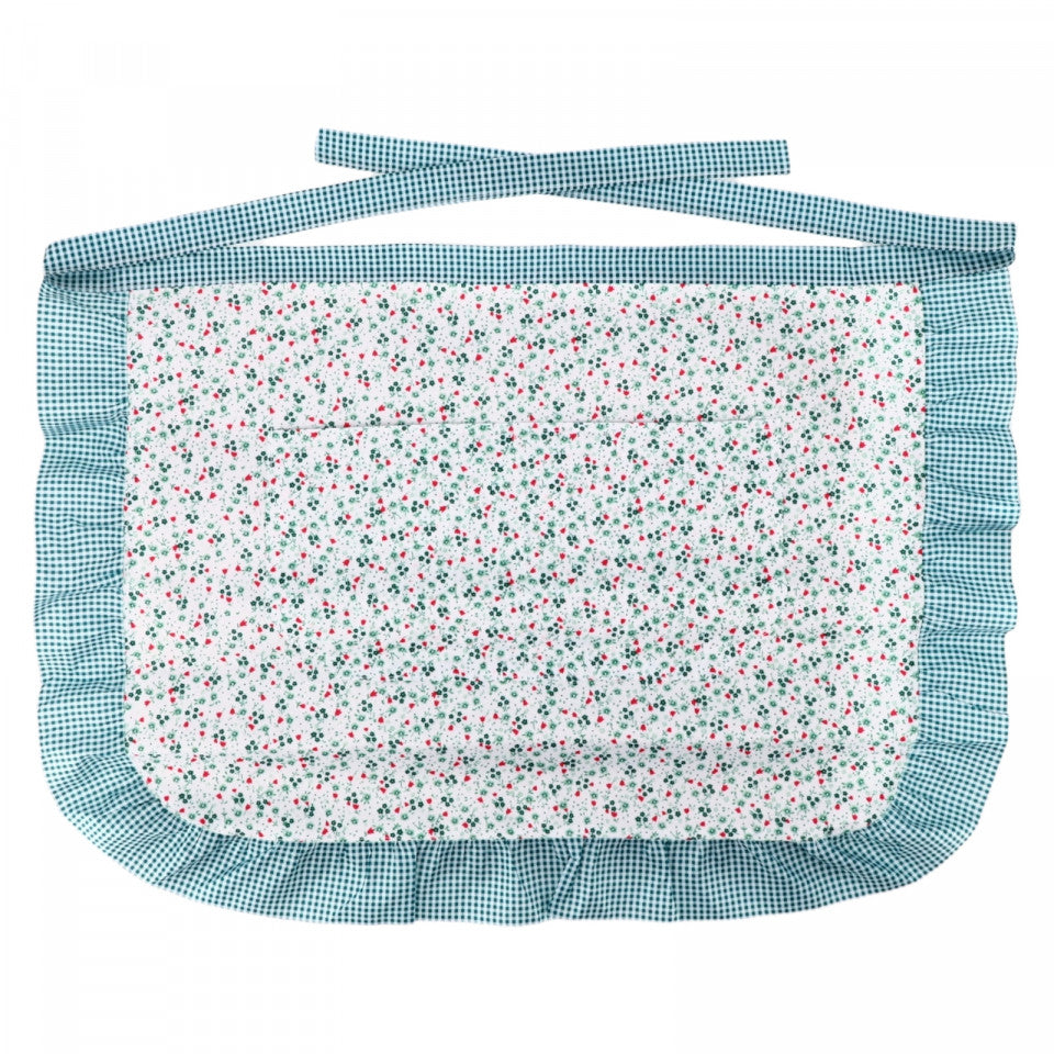 Sort de bucatarie scurt, imprimeu floral, NO4039, 47 x 65 cm, Verde