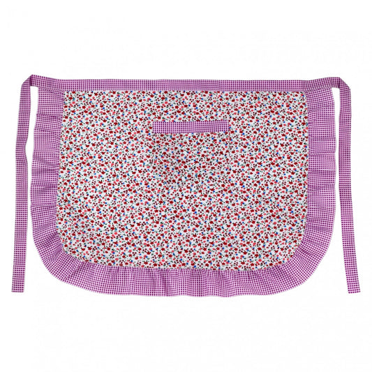 Sort de bucatarie scurt, imprimeu floral, NO565, 47 x 65 cm, Mov