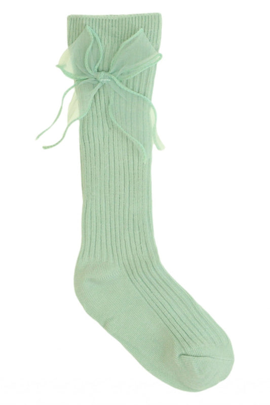 Sosete lungi pentru fetite, 95%Bumbac, Funda, NO3817, 2-4 ani, Verde