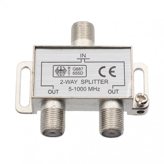 Splitter TV pentru cablu coaxial, 2 iesiri, 5-1000 MHZ,