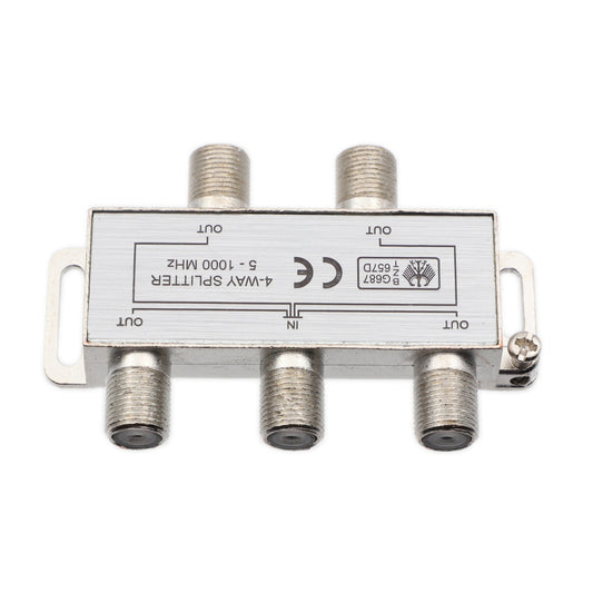 Splitter TV pentru cablu coaxial, 4 iesiri, 5-1000 MHZ,