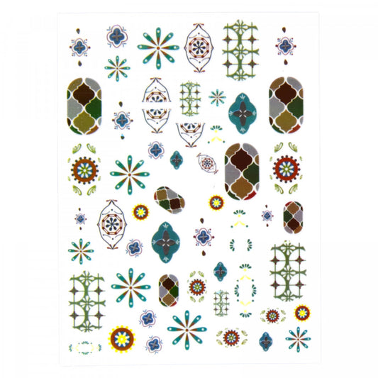Stickere pentru decor unghii, 3D, Abstract, ZY2043, Multicolor