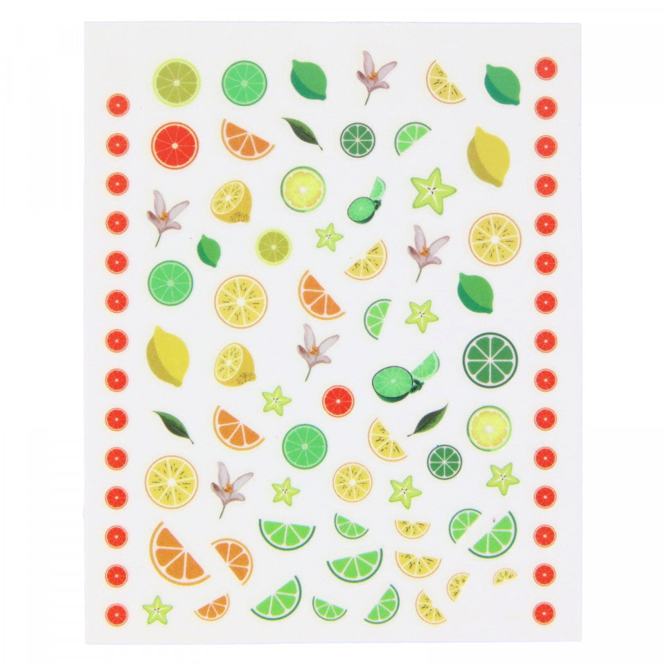 Stickere pentru decor unghii, 3D, Citrice, T-306, Multicolor